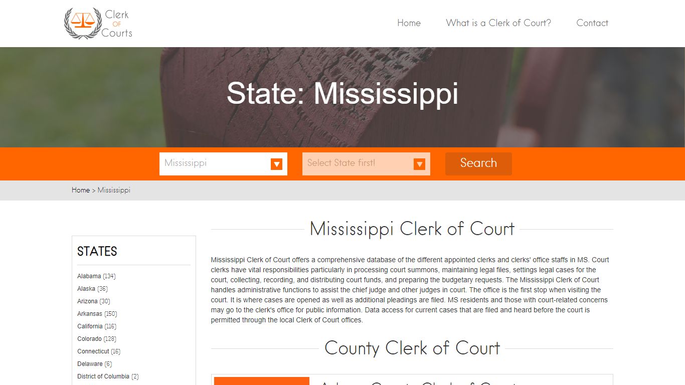 Find Mississippi Clerk of Courts – County Clerk of Courts in MS